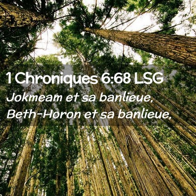 Picture 02 - 1 Chroniques 6:68 LSG - Jokmeam et sa banlieue, Beth-Horon et sa - Bible Verse Picture