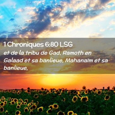 Picture 02 - 1 Chroniques 6:80 LSG - et de la tribu de Gad, Ramoth en Galaad et sa - Bible Verse Picture
