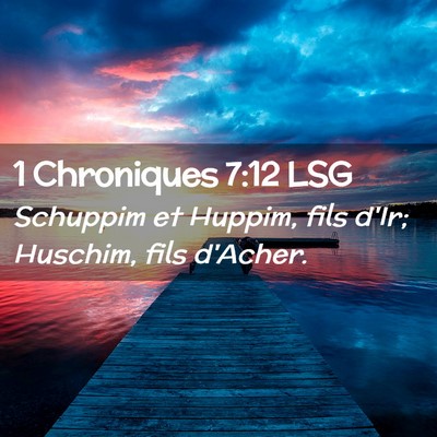 Picture 02 - 1 Chroniques 7:12 LSG - Schuppim et Huppim, fils d'Ir; Huschim, fils - Bible Verse Picture