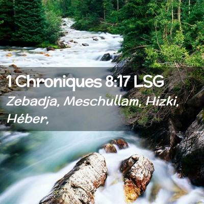 Picture 02 - 1 Chroniques 8:17 LSG - Zebadja, Meschullam, Hizki, - Bible Verse Picture