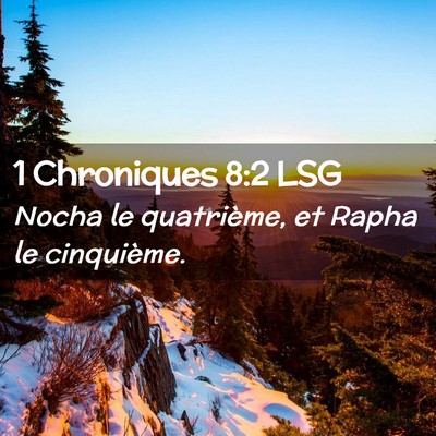Picture 02 - 1 Chroniques 8:2 LSG - Nocha le quatrième, et Rapha le - Bible Verse Picture