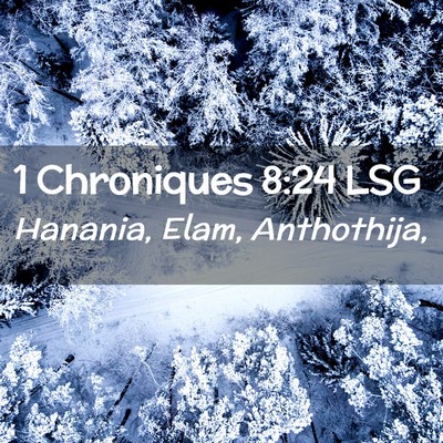 Picture 02 - 1 Chroniques 8:24 LSG - Hanania, Elam, - Bible Verse Picture