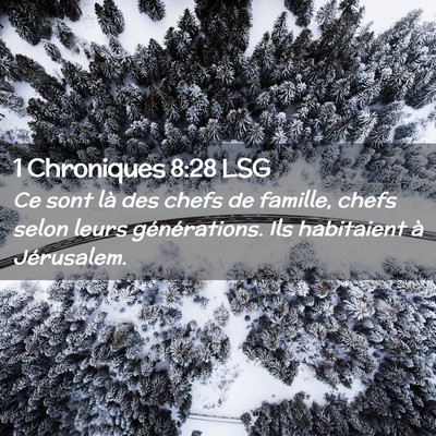 Picture 02 - 1 Chroniques 8:28 LSG - Ce sont là des chefs de famille, chefs selon - Bible Verse Picture