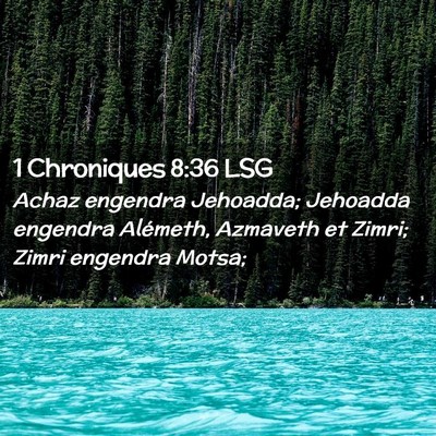 Picture 02 - 1 Chroniques 8:36 LSG - Achaz engendra Jehoadda; Jehoadda engendra - Bible Verse Picture