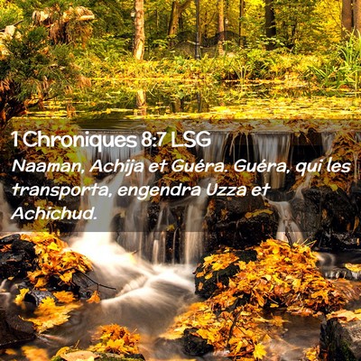 Picture 02 - 1 Chroniques 8:7 LSG - Naaman, Achija et Guéra. Guéra, qui les - Bible Verse Picture