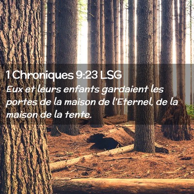 Picture 02 - 1 Chroniques 9:23 LSG - Eux et leurs enfants gardaient les portes de la - Bible Verse Picture