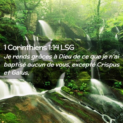 Picture 02 - 1 Corinthiens 1:14 LSG - Je rends grâces à Dieu de ce que je n'ai - Bible Verse Picture