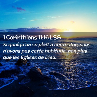 Picture 02 - 1 Corinthiens 11:16 LSG - Si quelqu'un se plaît à contester, nous n'avons - Bible Verse Picture