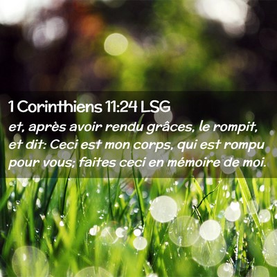 Picture 02 - 1 Corinthiens 11:24 LSG - et, après avoir rendu grâces, le rompit, et - Bible Verse Picture