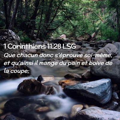 Picture 02 - 1 Corinthiens 11:28 LSG - Que chacun donc s'éprouve soi-même, et qu'ainsi - Bible Verse Picture
