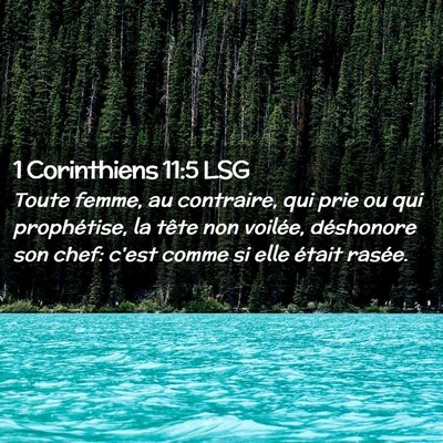 Picture 02 - 1 Corinthiens 11:5 LSG - Toute femme, au contraire, qui prie ou qui - Bible Verse Picture
