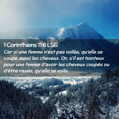 Picture 02 - 1 Corinthiens 11:6 LSG - Car si une femme n'est pas voilée, qu'elle se - Bible Verse Picture