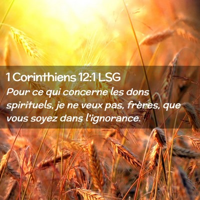 Picture 02 - 1 Corinthiens 12:1 LSG - Pour ce qui concerne les dons spirituels, je ne - Bible Verse Picture