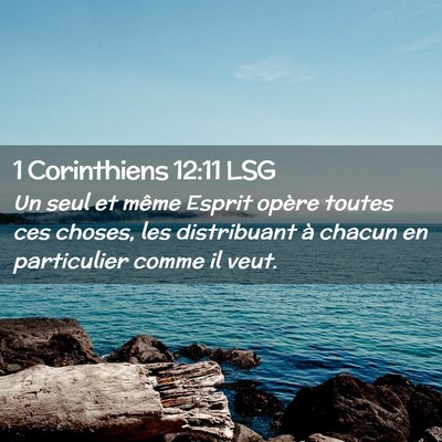 Picture 02 - 1 Corinthiens 12:11 LSG - Un seul et même Esprit opère toutes ces choses, - Bible Verse Picture