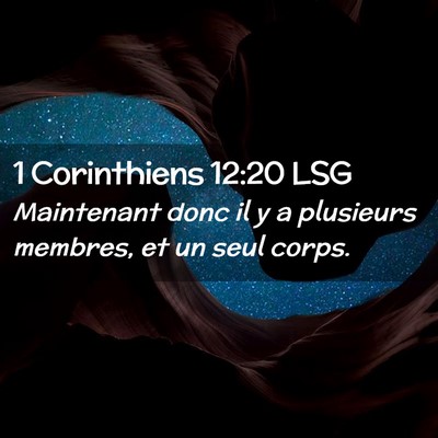 Picture 02 - 1 Corinthiens 12:20 LSG - Maintenant donc il y a plusieurs membres, et un - Bible Verse Picture