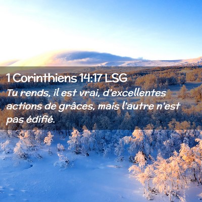 Picture 02 - 1 Corinthiens 14:17 LSG - Tu rends, il est vrai, d'excellentes actions de - Bible Verse Picture