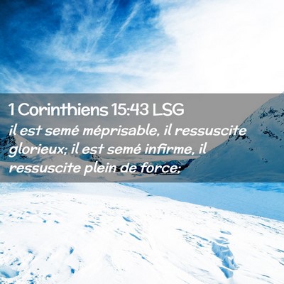 Picture 02 - 1 Corinthiens 15:43 LSG - il est semé méprisable, il ressuscite glorieux; - Bible Verse Picture