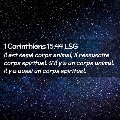 Picture 02 - 1 Corinthiens 15:44 LSG - il est semé corps animal, il ressuscite corps - Bible Verse Picture