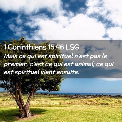 Picture 02 - 1 Corinthiens 15:46 LSG - Mais ce qui est spirituel n'est pas le premier, - Bible Verse Picture