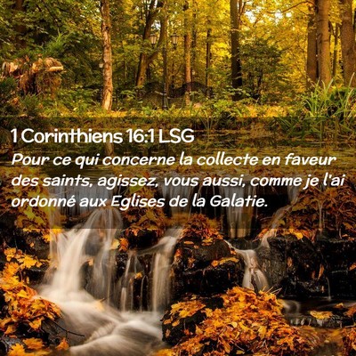 Picture 02 - 1 Corinthiens 16:1 LSG - Pour ce qui concerne la collecte en faveur des - Bible Verse Picture