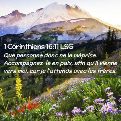 Picture 02 - 1 Corinthiens 16:11 LSG - Que personne donc ne le méprise. Accompagnez-le - Bible Verse Picture