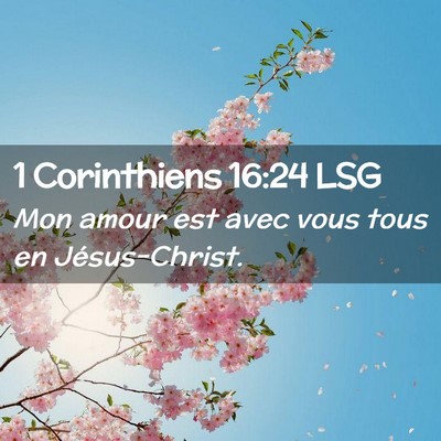 Picture 02 - 1 Corinthiens 16:24 LSG - Mon amour est avec vous tous en - Bible Verse Picture