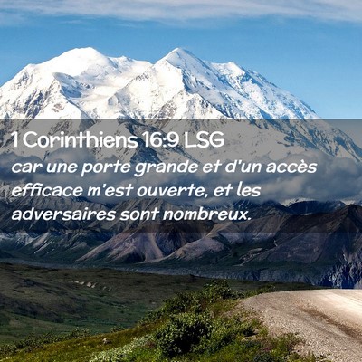 Picture 02 - 1 Corinthiens 16:9 LSG - car une porte grande et d'un accès efficace - Bible Verse Picture