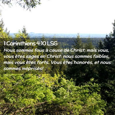 Picture 02 - 1 Corinthiens 4:10 LSG - Nous sommes fous à cause de Christ; mais vous, - Bible Verse Picture