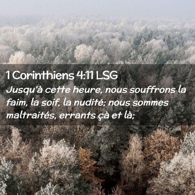Picture 02 - 1 Corinthiens 4:11 LSG - Jusqu'à cette heure, nous souffrons la faim, la - Bible Verse Picture
