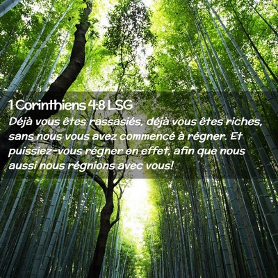 Picture 02 - 1 Corinthiens 4:8 LSG - Déjà vous êtes rassasiés, déjà vous êtes - Bible Verse Picture