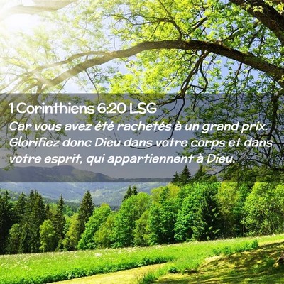 Picture 02 - 1 Corinthiens 6:20 LSG - Car vous avez été rachetés à un grand prix. - Bible Verse Picture