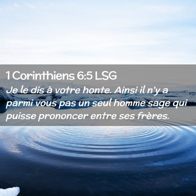 Picture 02 - 1 Corinthiens 6:5 LSG - Je le dis à votre honte. Ainsi il n'y a parmi - Bible Verse Picture