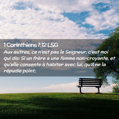 Picture 02 - 1 Corinthiens 7:12 LSG - Aux autres, ce n'est pas le Seigneur, c'est moi - Bible Verse Picture