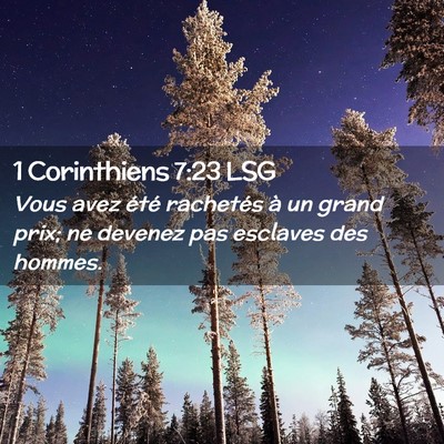 Picture 02 - 1 Corinthiens 7:23 LSG - Vous avez été rachetés à un grand prix; ne - Bible Verse Picture