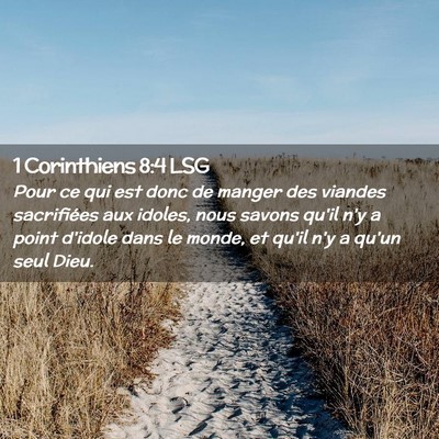 Picture 02 - 1 Corinthiens 8:4 LSG - Pour ce qui est donc de manger des viandes - Bible Verse Picture