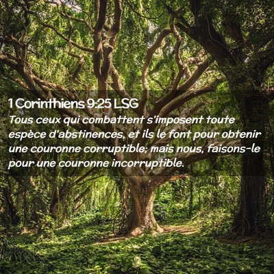 Picture 02 - 1 Corinthiens 9:25 LSG - Tous ceux qui combattent s'imposent toute espèce - Bible Verse Picture