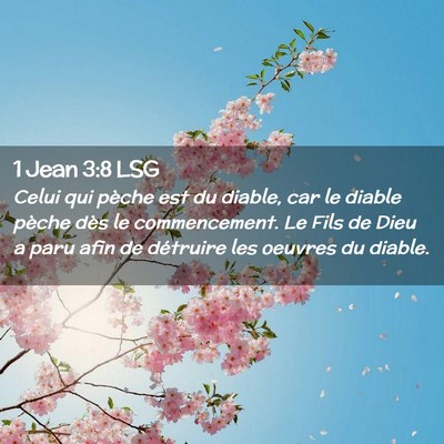 Picture 02 - 1 Jean 3:8 LSG - Celui qui pèche est du diable, car le diable - Bible Verse Picture