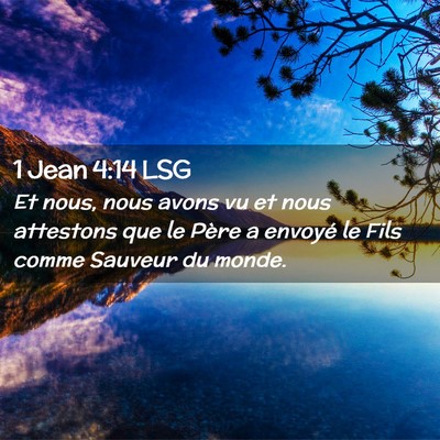 Picture 02 - 1 Jean 4:14 LSG - Et nous, nous avons vu et nous attestons que le - Bible Verse Picture