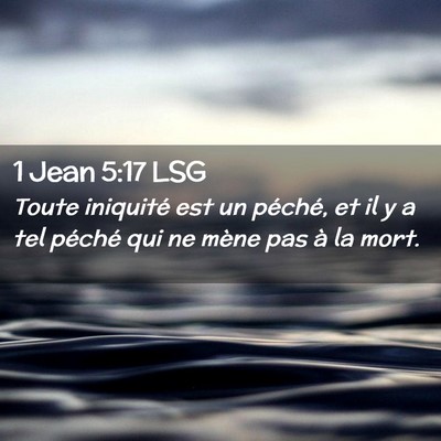 Picture 02 - 1 Jean 5:17 LSG - Toute iniquité est un péché, et il y a tel - Bible Verse Picture