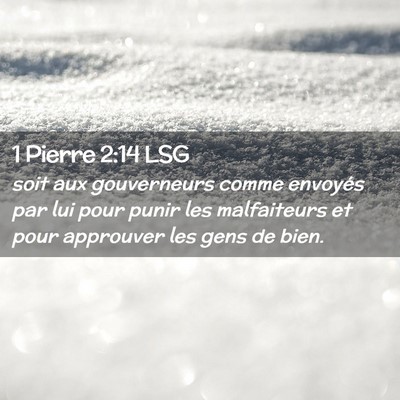 Picture 02 - 1 Pierre 2:14 LSG - soit aux gouverneurs comme envoyés par lui pour - Bible Verse Picture