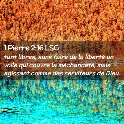 Picture 02 - 1 Pierre 2:16 LSG - tant libres, sans faire de la liberté un voile - Bible Verse Picture