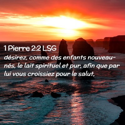 Picture 02 - 1 Pierre 2:2 LSG - désirez, comme des enfants nouveau-nés, le lait - Bible Verse Picture