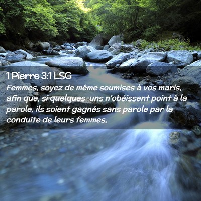 Picture 02 - 1 Pierre 3:1 LSG - Femmes, soyez de même soumises à vos maris, - Bible Verse Picture