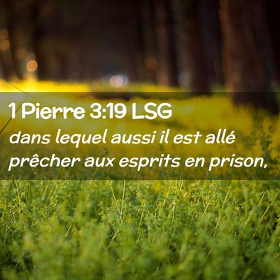 Picture 02 - 1 Pierre 3:19 LSG - dans lequel aussi il est allé prêcher aux - Bible Verse Picture