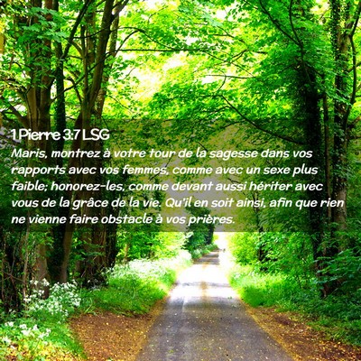 Picture 02 - 1 Pierre 3:7 LSG - Maris, montrez à votre tour de la sagesse dans - Bible Verse Picture