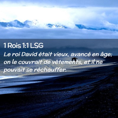 Picture 02 - 1 Rois 1:1 LSG - Le roi David était vieux, avancé en âge; on le - Bible Verse Picture