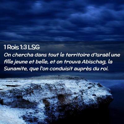 Picture 02 - 1 Rois 1:3 LSG - On chercha dans tout le territoire d'Israël une - Bible Verse Picture