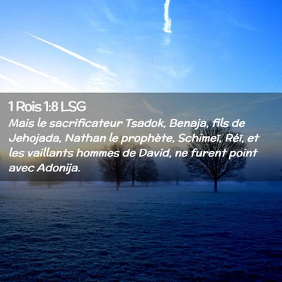 Picture 02 - 1 Rois 1:8 LSG - Mais le sacrificateur Tsadok, Benaja, fils de - Bible Verse Picture