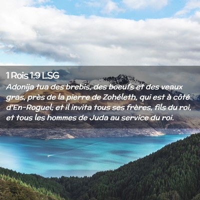Picture 02 - 1 Rois 1:9 LSG - Adonija tua des brebis, des boeufs et des veaux - Bible Verse Picture