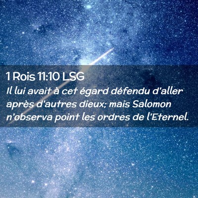 Picture 02 - 1 Rois 11:10 LSG - Il lui avait à cet égard défendu d'aller - Bible Verse Picture
